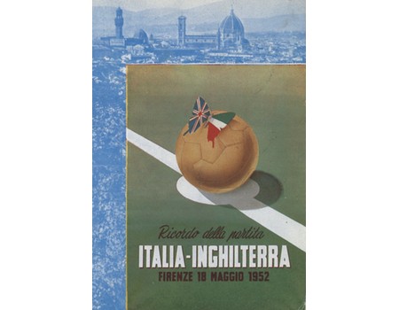 ITALY V ENGLAND 1952 FOOTBALL POSTCARD