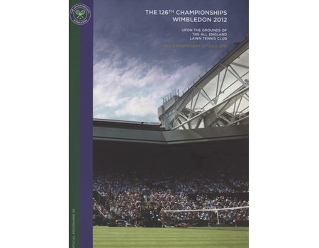 WIMBLEDON CHAMPIONSHIPS 2012 TENNIS PROGRAMME