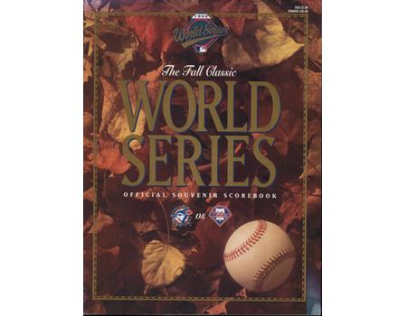 1993 BASEBALL WORLD SERIES OFFICIAL SOUVENIR SCOREBOOK - TORONTO BLUE JAYS V PHILLIES