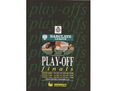 BARCLAYS LEAGUE PLAYOFFS FINALS 1990-91 FOOTBALL PROGRAMME