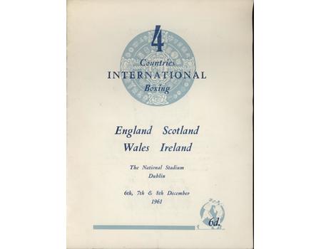 4 COUNTRIES INTERNATIONAL BOXING 1961 BOXING PROGRAMME