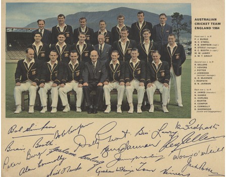 AUSTRALIAN CRICKET TEAM 1964 PHOTOGRAPH