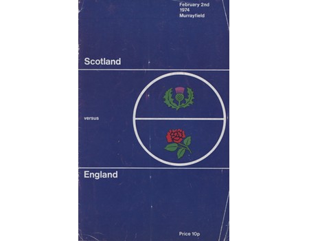 SCOTLAND V ENGLAND 1974 RUGBY PROGRAMME