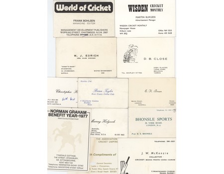 CRICKET RELATED BUSINESS CARDS X 12 (INCLUDING EDRICH & CLOSE)