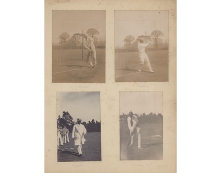 EIGHT ORIGINAL PHOTOGRAPHS OF VICTORIAN CRICKETERS INCLUDING E.J.C. STUDD, E.G. WYNYARD (HAMPSHIRE) ETC.