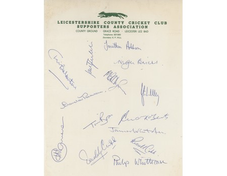 LEICESTERSHIRE 1984 CRICKET AUTOGRAPHS