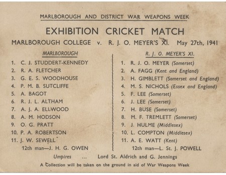 MARLBOROUGH COLLEGE V R.J.O.MEYER