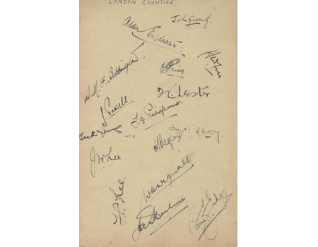 LONDON COUNTIES 1943 SIGNED CRICKET ALBUM PAGE