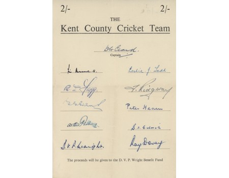 KENT 1950 CRICKET AUTOGRAPHS