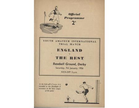 ENGLAND V THE REST (YOUTH AMATEUR INTERNATIONAL) 1955-56 FOOTBALL PROGRAMME