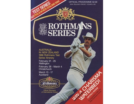 AUSTRALIA IN NEW ZEALAND 1986 (ROTHMANS TEST SERIES) OFFICIAL BROCHURE