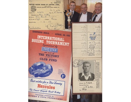 KEN WITTEY (BRIGHTON) BOXING LICENCE & EPHEMERA 1949-54