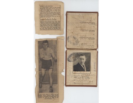 JACK KNOX (PLYMOUTH) BOXING LICENCE 1936-38