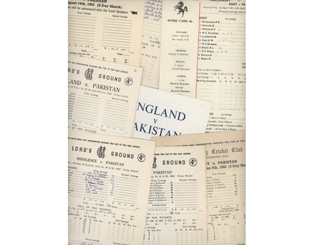 PAKISTAN 1962 CRICKET TOUR TO ENGLAND - 7 SCORECARDS