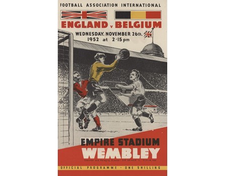 ENGLAND V BELGIUM 1952 FOOTBALL PROGRAMME