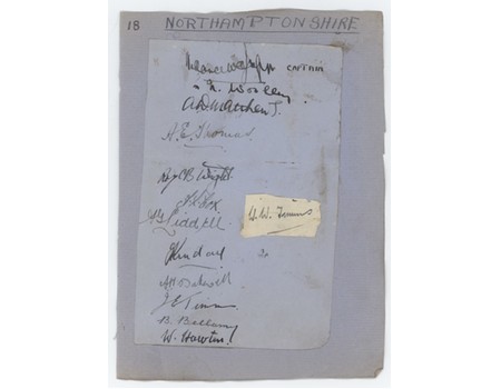 NORTHAMPTONSHIRE CRICKET AUTOGRAPHS 1930