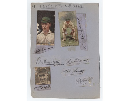 NORTHAMPTONSHIRE CRICKET AUTOGRAPHS 1930