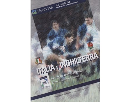 ITALY V ENGLAND 2000 RUGBY PROGRAMME