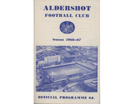 ALDERSHOT V READING (FA CUP 2ND ROUND) 1966-67 FOOTBALL PROGRAMME