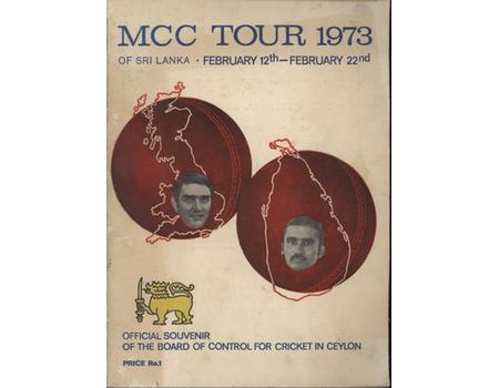 OFFICIAL SOUVENIR M.C.C. TOUR OF CEYLON 1973