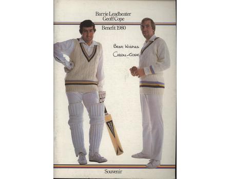 BARRIE LEADBEATER & GEOFF COPE (YORKSHIRE) 1980 CRICKET BENEFIT BROCHURE