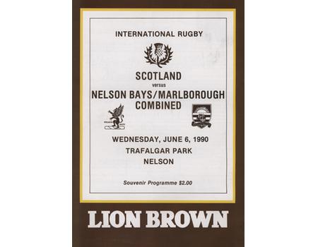 NELSON BAYS / MARLBOROUGH COMBINED V SCOTLAND 1990 RUGBY PROGRAMME