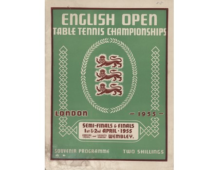 ENGLISH OPEN TABLE TENNIS CHAMPIONSHIPS - SOUVENIR PROGRAMME 1955