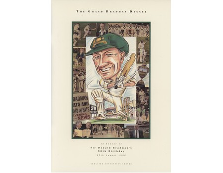 DON BRADMAN 90TH BIRTHDAY CELEBRATION DINNER MENU