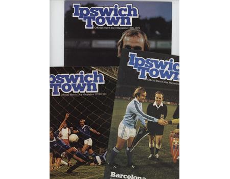 IPSWICH TOWN 1978-79 (EUROPEAN CUP WINNERS CUP) FOOTBALL PROGRAMMES X 3