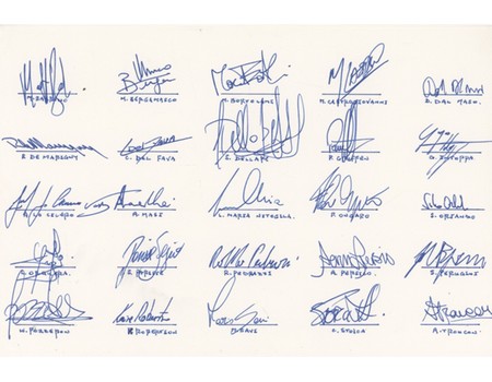 ITALY 2002 RUGBY AUTOGRAPHS (FROM MATCH V SCOTLAND)