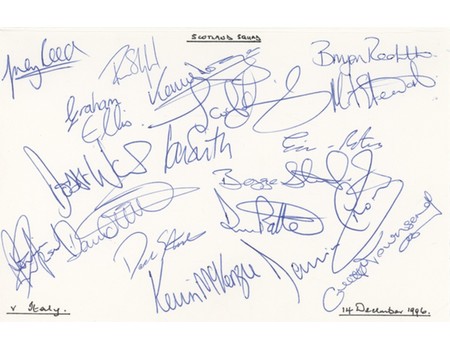 SCOTLAND 1996 RUGBY AUTOGRAPHS (FROM MATCH V ITALY) - FIRST MEETING