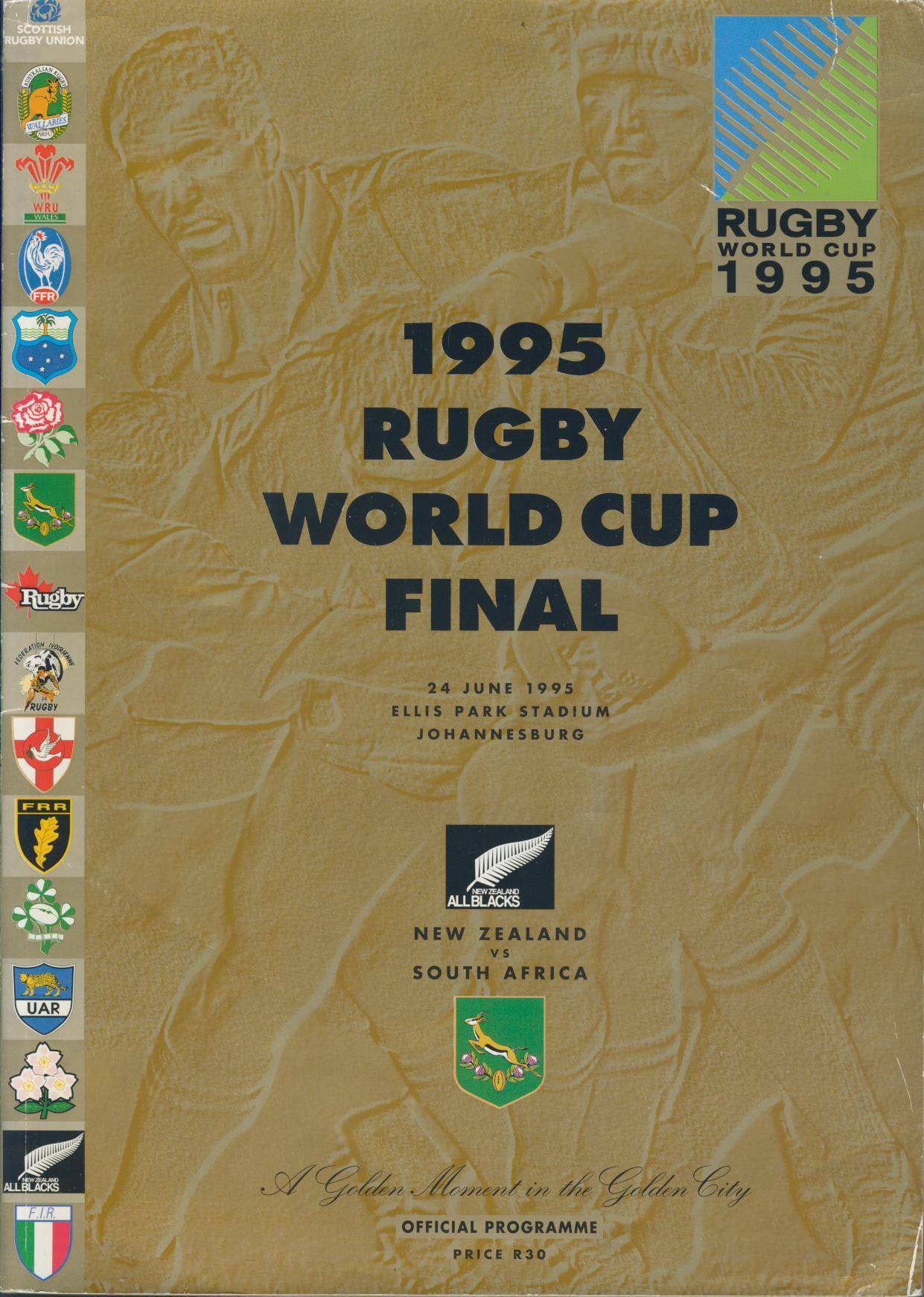SOUTH AFRICA V NEW ZEALAND 1995 RUGBY WORLD CUP FINAL PROGRAMME - Rugby ...