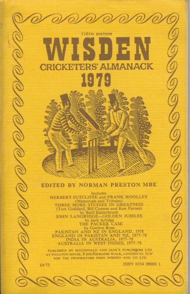 WISDEN CRICKETERS' ALMANACK 1979 Original Softback Wisdens