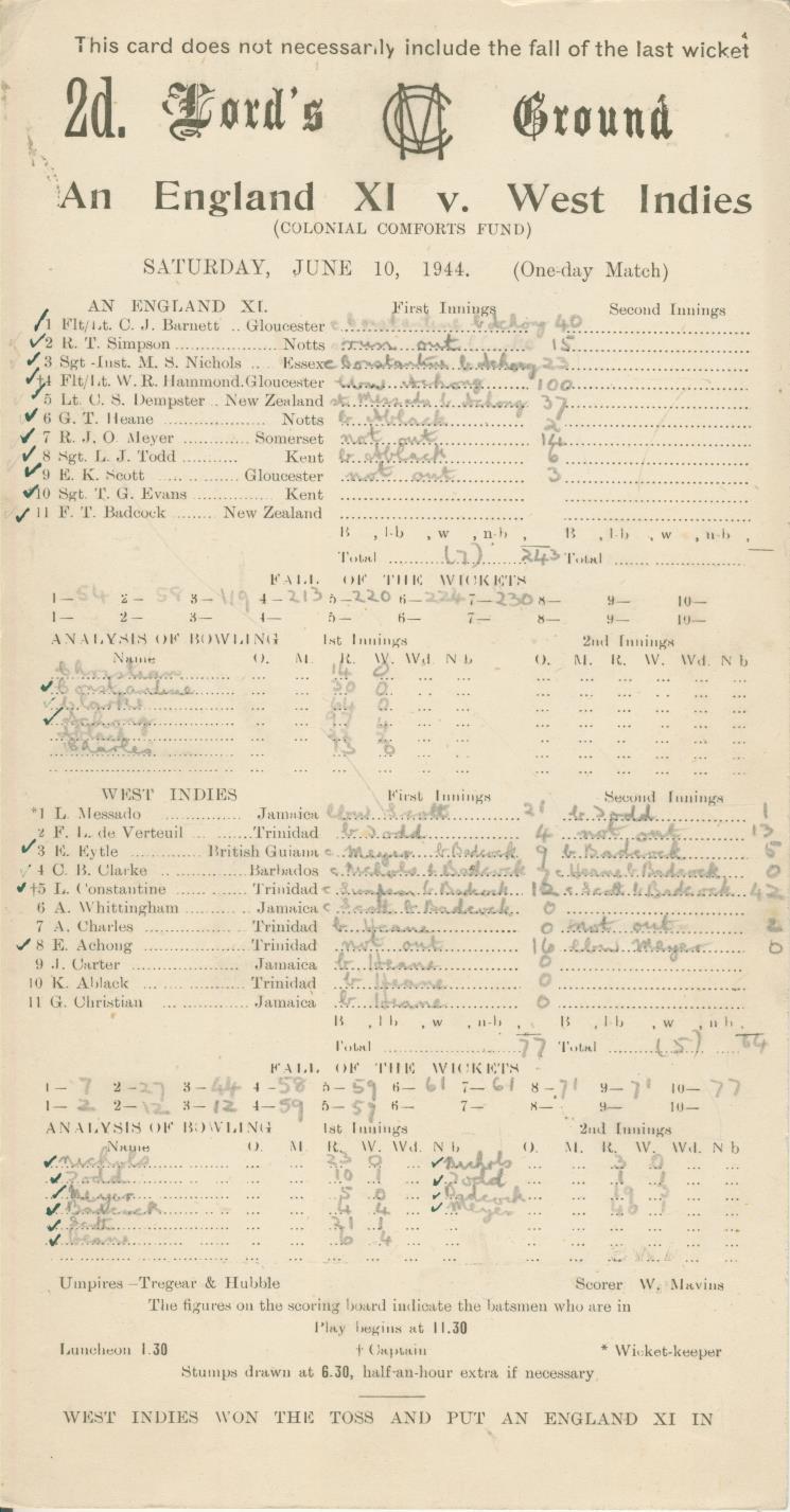 england west indies scorecard