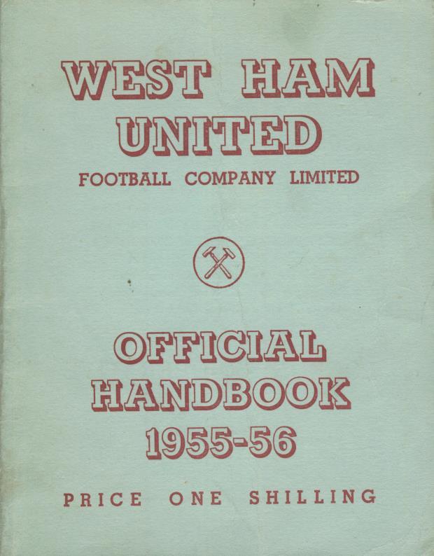 WEST HAM UNITED OFFICIAL HANDBOOK 1955-56 - Football Club Annuals (Q-Z ...