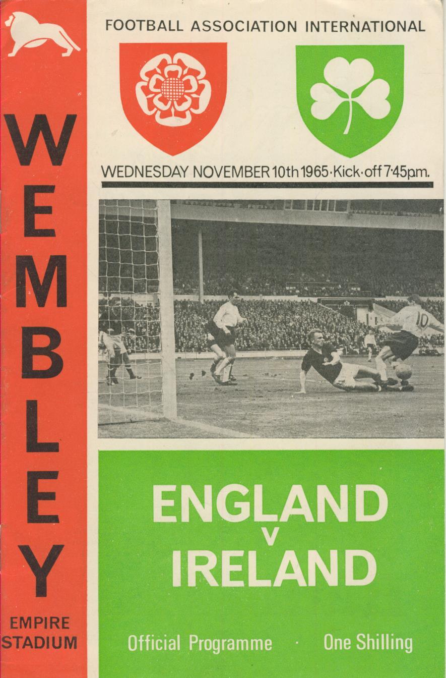 ENGLAND V NORTHERN IRELAND 1965 FOOTBALL PROGRAMME - International ...