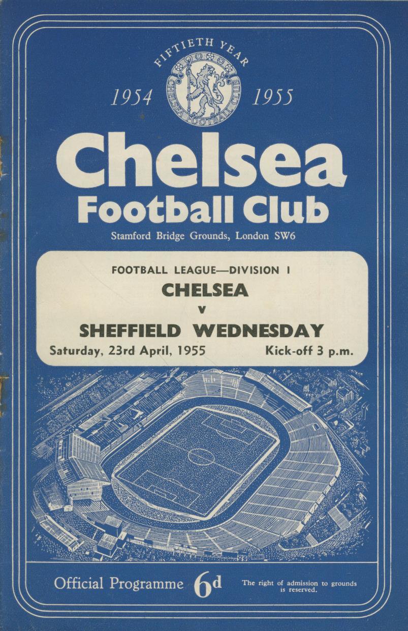 CHELSEA V SHEFFIELD WEDNESDAY 195455 (CHAMPIONSHIP SEASON) FOOTBALL