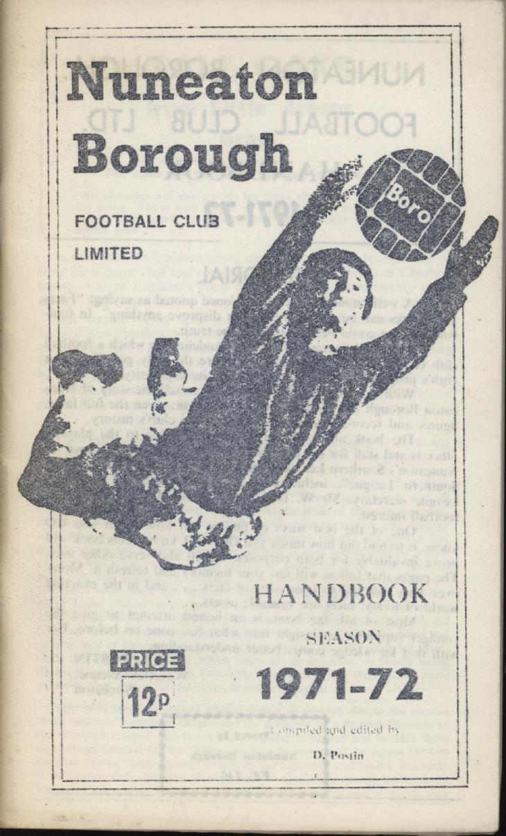 Nuneaton Borough Official Handbook 1971-72 - Football Club Annuals 