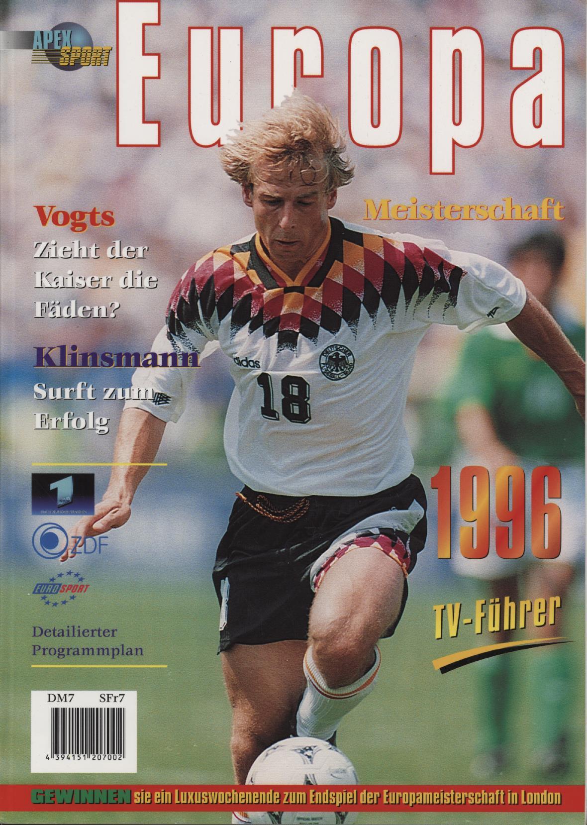 EUROPA MEISTERSCHAFT 1996 - TV FUHRER (1996 EUROPEAN FOOTBALL ...